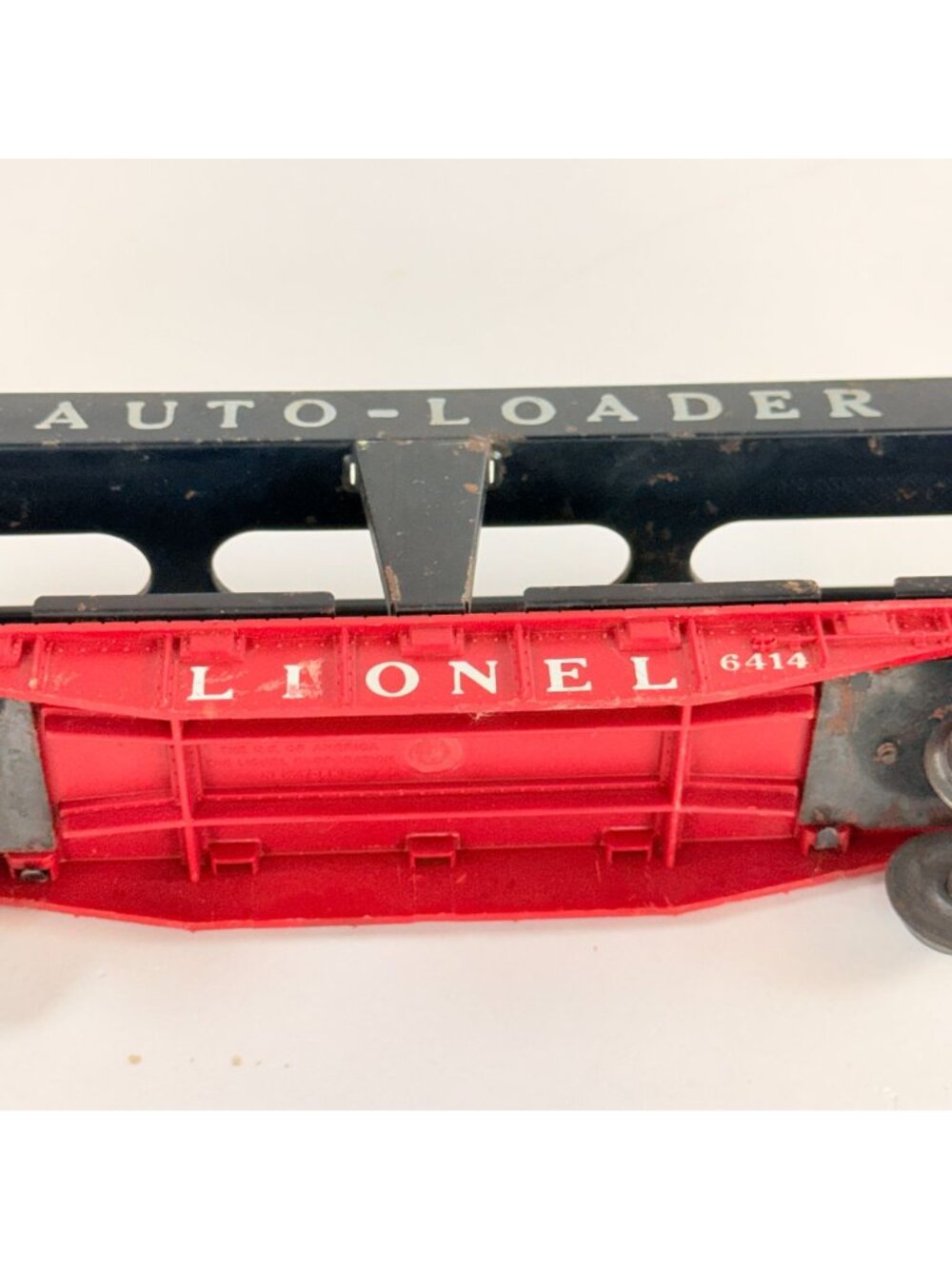 Vintage Lionel 6414 Red Autol Loader Flat Car O Gauge Model Train No Cars - Picture 8 of 9